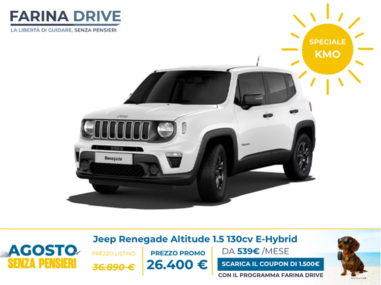 KM0 - Jeep Renegade E-Hybrid My24 Altitude 1.5 Turbo T4 E-Hybrid 130cv Fwd