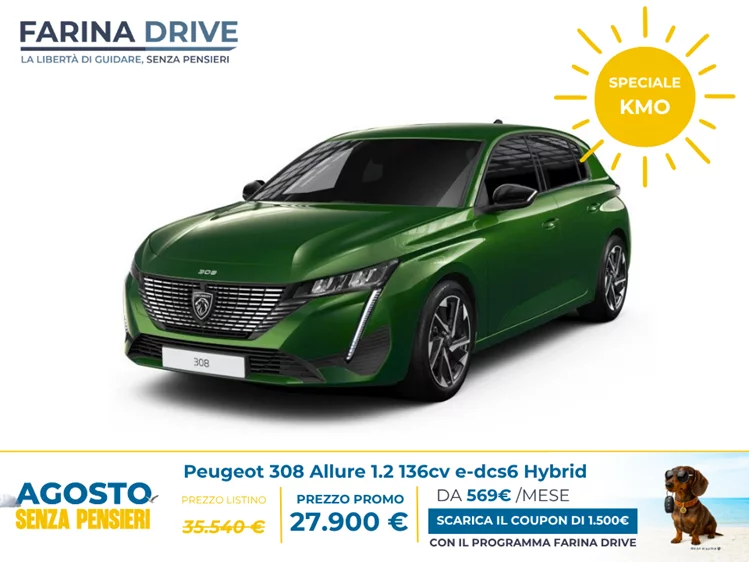 KM0 - Peugeot 308 1.2 hybrid Allure 136cv e-dcs 6