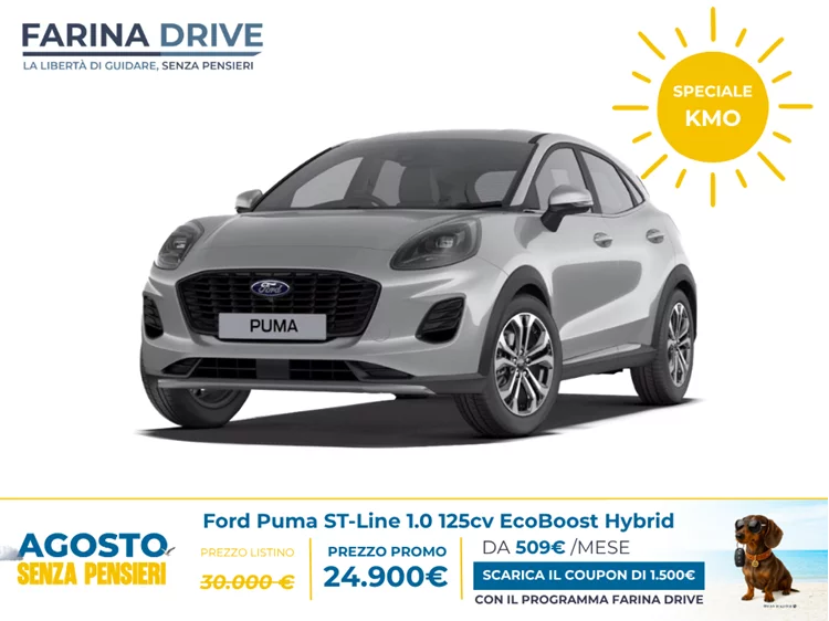 KM0 - Ford Puma ST-Line 1.0 EcoBoost Hybrid  125CV Trasmissione manuale a 6 rapporti Trazione anteriore